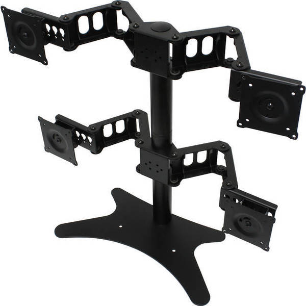 Doublesight Quad Monitor Stand, Adjustable Height, Tilt, 120 lb. Capacity DS-424STA